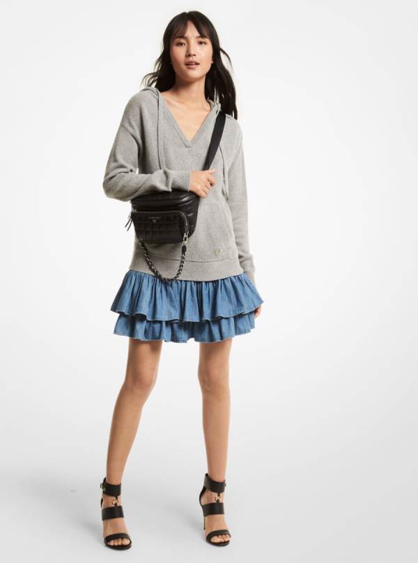 Damske Mikiny S Kapucňou Michael Kors Merino Wool Blend Siva - Oblecenie Michael Kors Nejlevnejsi | ZFXIJ-5947